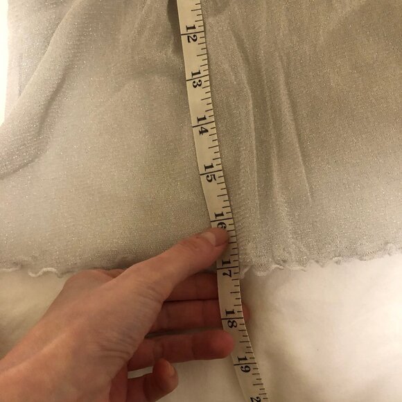 Brandy Melville White Sheer Glitter Ruffled Hem O/S One Size - Picture 4 of 4